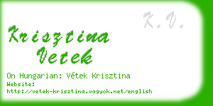krisztina vetek business card