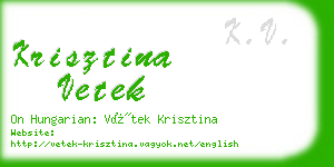 krisztina vetek business card